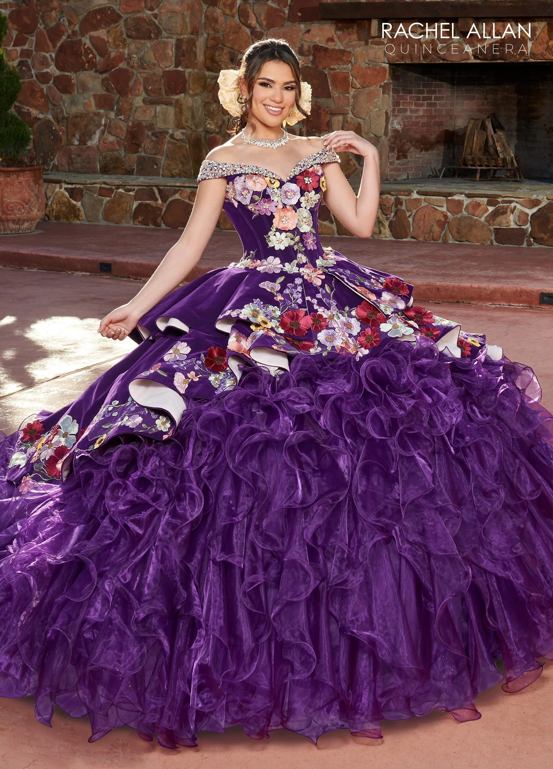 Purple Multi Quince Dress by Rachel Allan Alta Couture RQ3111 Danielly s Boutique